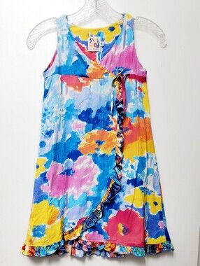 Jam World Lil People Vintage Girls Floral Colorful Dress Size Medium